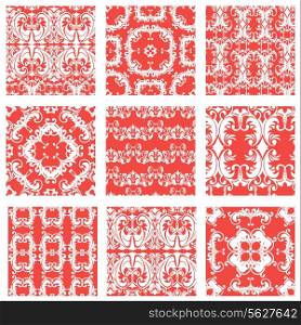 Set of squared backgrounds - ornamental seamless pattern. Design for bandanna, carpet, shawl, pillow or cushion. Ready to use as swatch.