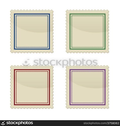 Set of stamp, square shape, vector illustration