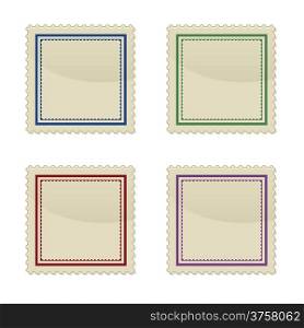 Set of stamp, square shape, vector illustration