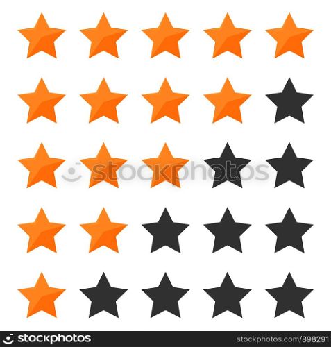 Set of star rating for app, banner, sign, flyer. Vector illustration