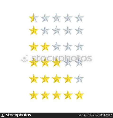 Set of stars rating in realistic design. Vector EPS 10