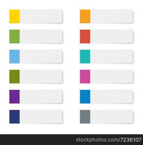 set of sticky note paper sheets isolated background.