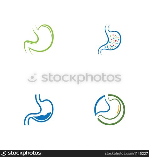 set of stomach care icon designs concept vector illustration