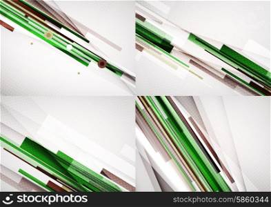 Set of straight lines design abstract backgrounds. Geometric shapes, stripes on light layout with copyspace