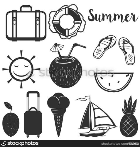 Set of Summer design elements.Vector illustration