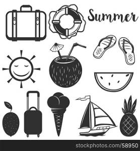 Set of Summer design elements.Vector illustration