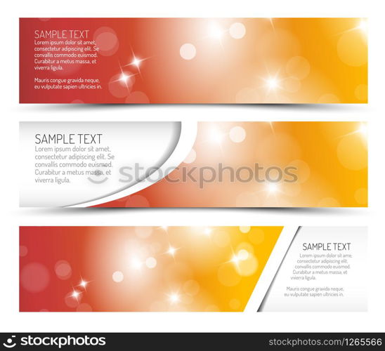 Set of summer horizontal banners - with place for your text