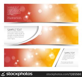 Set of summer horizontal banners - with place for your text