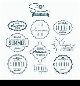 Set of summer related vintage labels