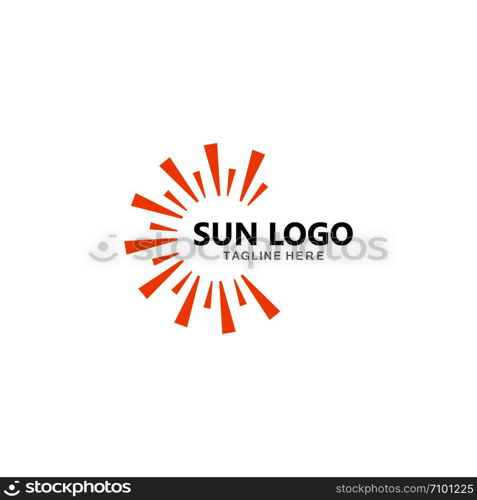 set of sun logo vector icon illustration template design