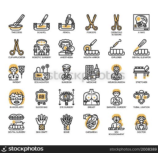 Set of Surgery thin line icons for any web and app project.