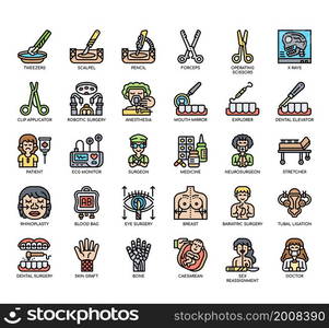 Set of Surgery thin line icons for any web and app project.