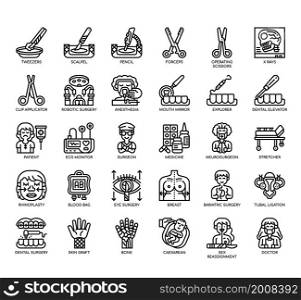 Set of Surgery thin line icons for any web and app project.