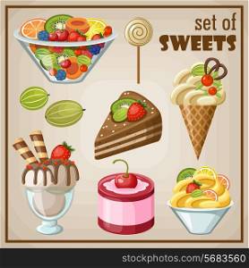Set of sweets.Vector illustration