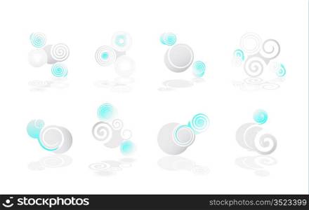 Set of swirls