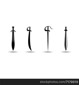 Set of swords logo template vector icon illustration design