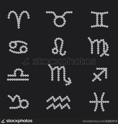 Set of Symbol Zodiac Sign Diamond. Vector Illustration. EPS10. Set of Symbol Zodiac Sign Diamond. Vector Illustration.
