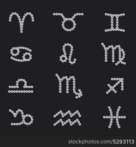 Set of Symbol Zodiac Sign Diamond. Vector Illustration. EPS10. Set of Symbol Zodiac Sign Diamond. Vector Illustration.