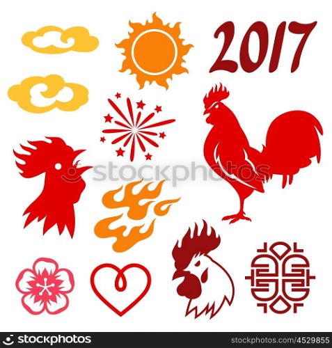 Set of symbols 2017 by Chinese calendar. Set of symbols 2017 by Chinese calendar.