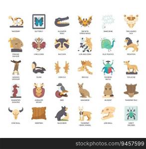 Set of Taxidermy thin li≠icons for any web and app project.