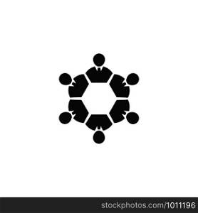 Set of teamwork and leadership business man logo template vector icon illustration design