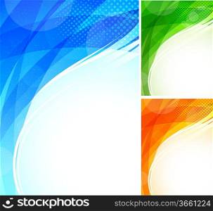 Set of tech backgrounds. Abstract bright illustration