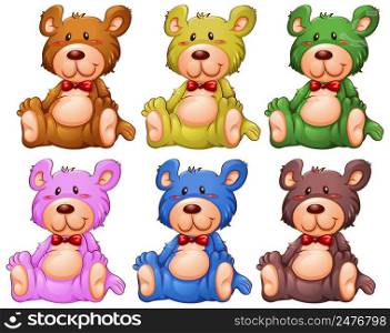 Set of teddy bear illustration