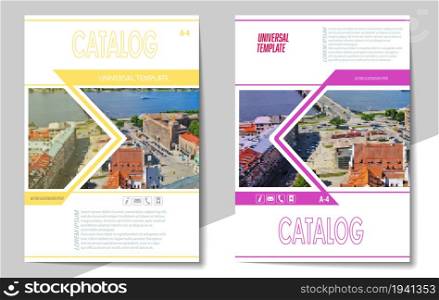 set of templates for book covers, brochures, magazines and printed products. Format A-4. Scalable size, vector.