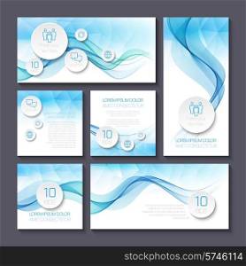 Set of templates for print Wave smoke abstract background. Vector illustration EPS10. Set of templates for print or web design
