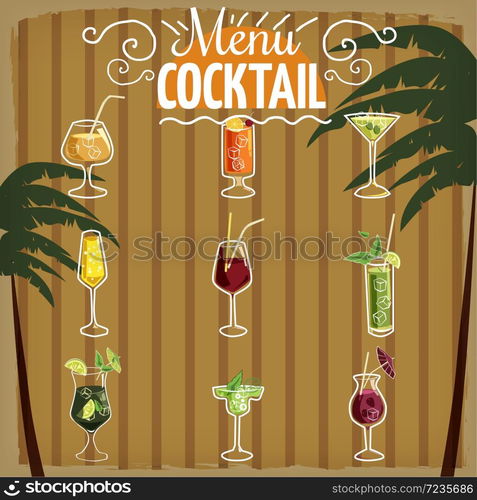 Set of ten beautiful illustration of some of the most famous Cocktails and Drink. Set of beautiful illustration of some of the most famous Cocktails and Drink from all around the world, icon, vector illustration