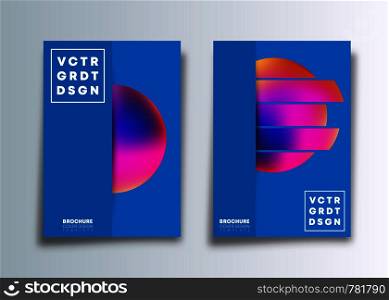 Set of the cover template with colorful gradient circle design for flyer, poster, brochure, typography or other printing products. Vector illustration.. Set of the cover template with colorful gradient circle design for flyer, poster, brochure, typography or other printing products