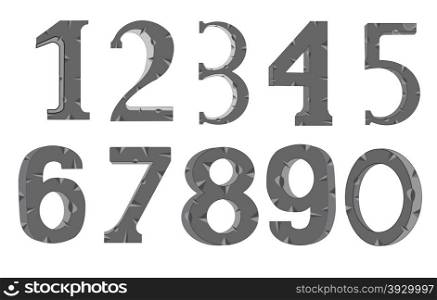 Set of the decorative numerals on white background is insulated. Decorative numerals