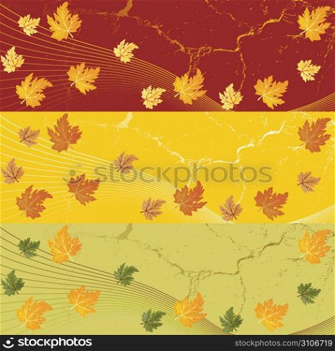 Set of three autumn banners