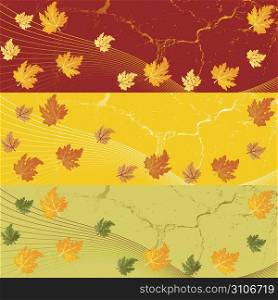 Set of three autumn banners