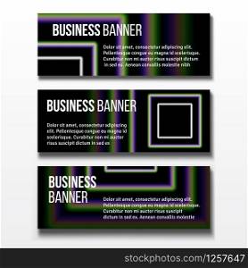 Set of three horizontal business banners templates