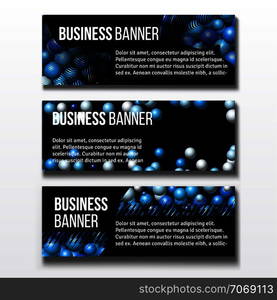 Set of three horizontal business banners templates