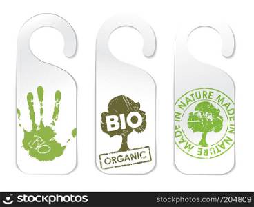 Set of three tags for organic / bio / eco food