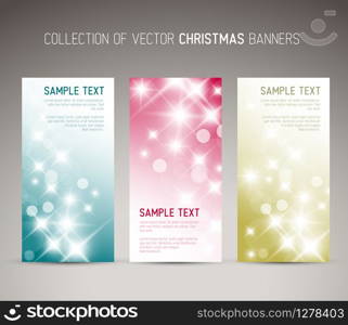 Set of three vector christmas / New Year vertical banners