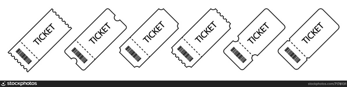 Set of Ticket. Template Tickets. Collection of vintage grunge Tickets and Coupons vector illustrations.. Set of Ticket. Template Tickets. Collection of vintage grunge Tickets and Coupons vector illustrations
