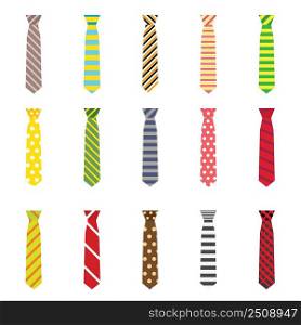 Set of Ties Isolated on White Background. Vector Illustration.