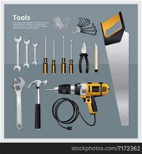 Set of Tools Collection Vector Illustration