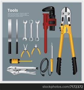 Set of Tools Collection Vector Illustration