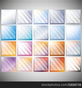 Set of transparent glass on a color backgrounds vector. Set of transparent glass on color backgrounds