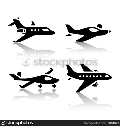 Set of transport icons - airplane