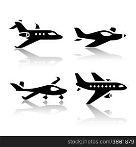 Set of transport icons - airplane