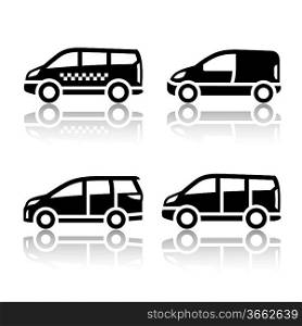 Set of transport icons - Cargo van,