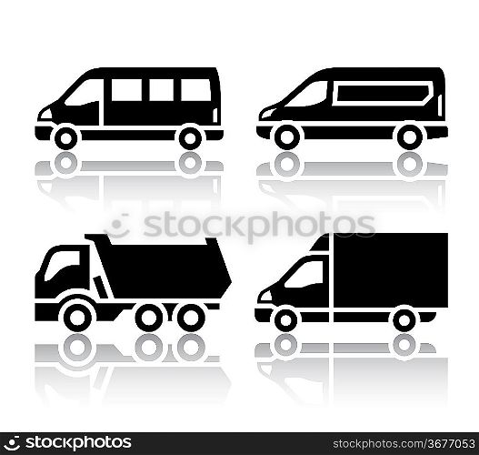Set of transport icons - freight transport
