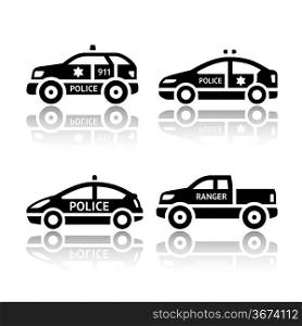 Set of transport icons - Police cars