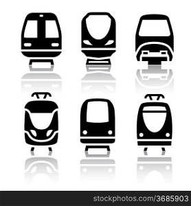 Set of transport icons - Train and Tram