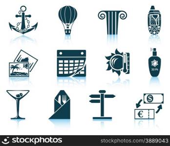 Set of travel icons. EPS 10 vector illustration without transparency.